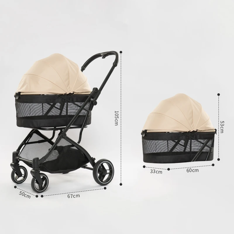 Portable Breathable Mesh Carrier Light Weight Folding Pets Stroller  Oxford Fabric Cloth for Cats and Dogs Small Pet Animals