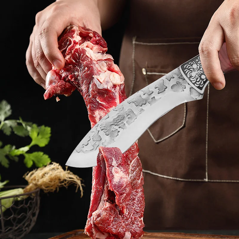 Utility Knife Hand Forged Blade Kitchen Knives Cleaver Meat Fish Fruit Vegetable Chef Slicing Cooking Butcher Boning Knife Tools