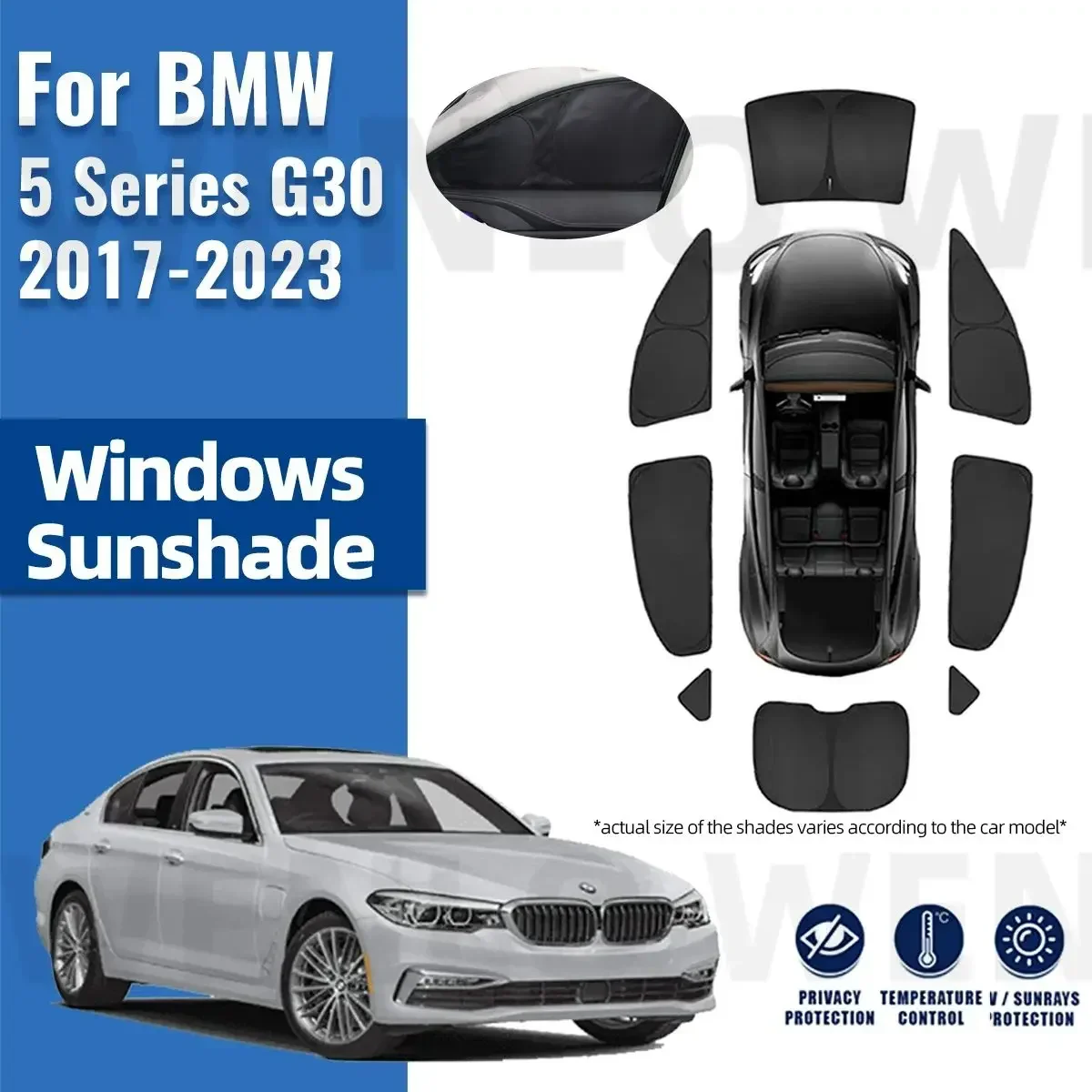 

For BMW 5 series G30 2017-2023 Full Cover Side Baby Window Sun Shade Visor Car Sunshade Shield Front Rear Windshield Curtain