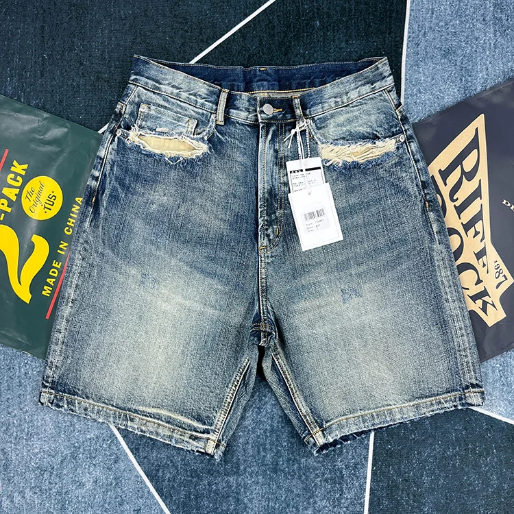 

Мужские повседневные шорты из плотного денима с красной кромкой, в американском и японском ретро-стиле, модные, 100% хлопок