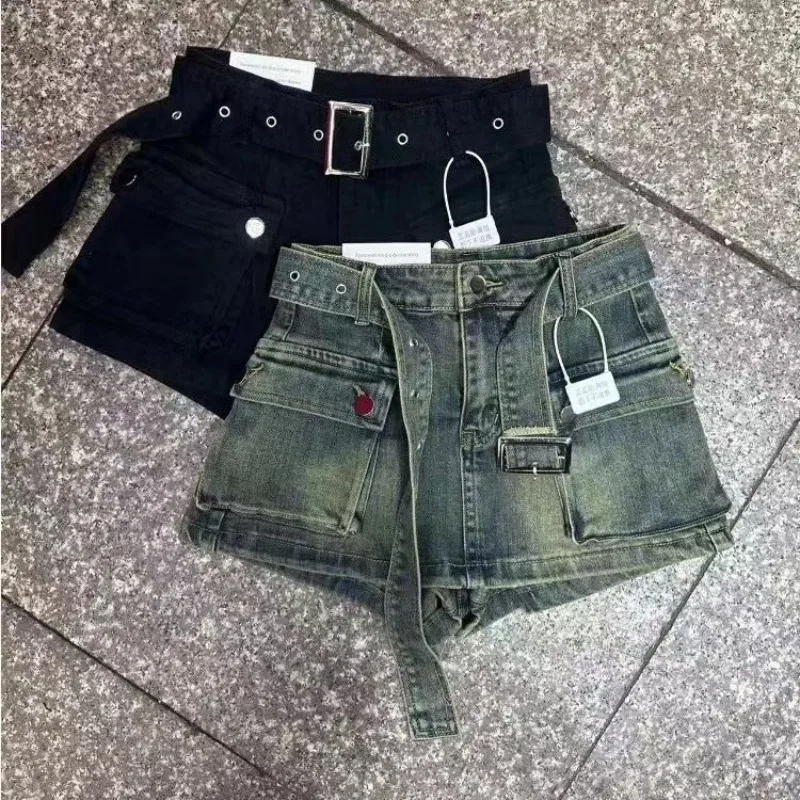 

High Waist A-Line Denim Shorts Women Slimming Lift-Butt Design Fashion Retro Spicy Girl Slim Leisure Women Short Pants