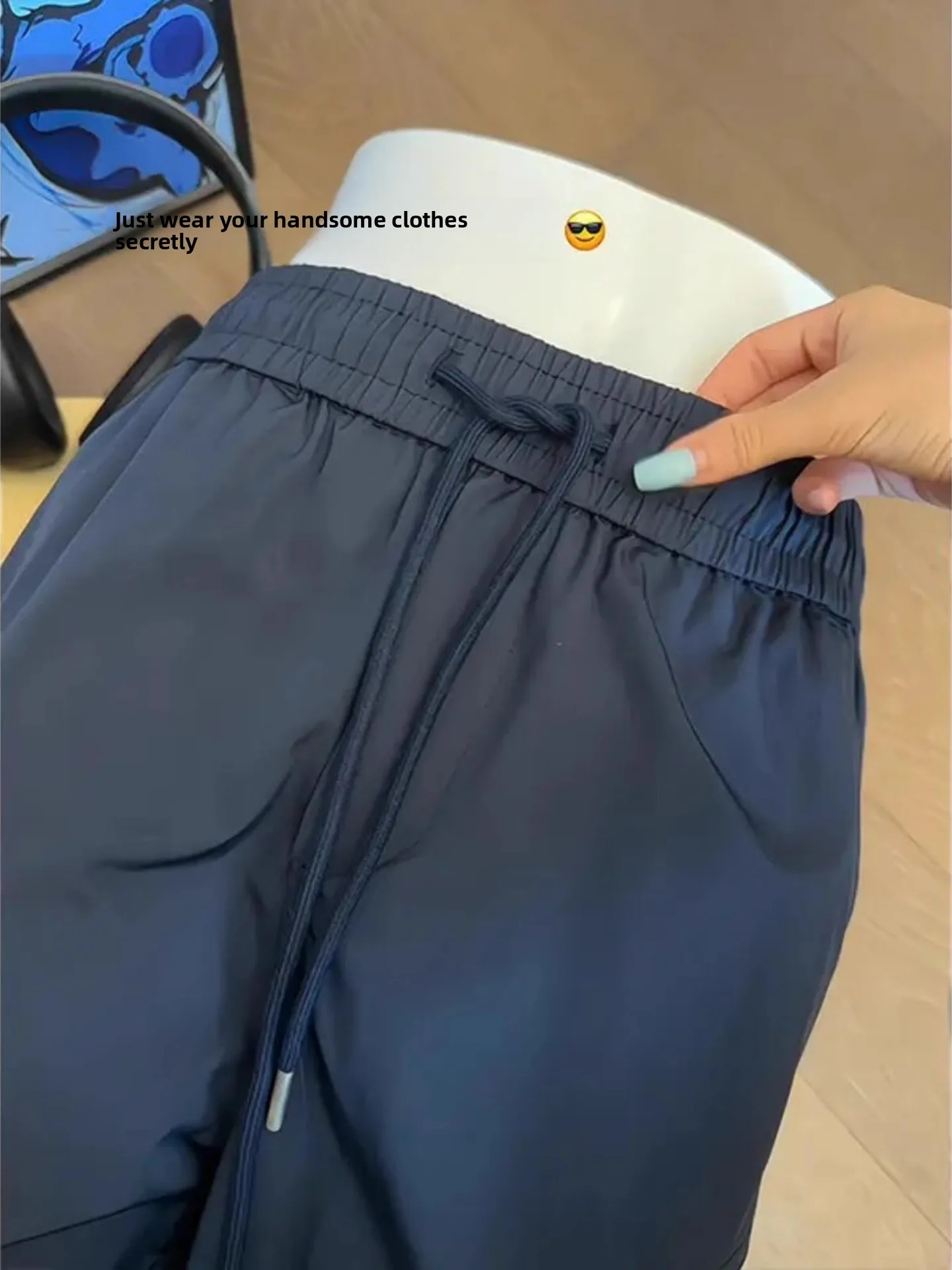 بنطلون رياضي رجالي سريع الجفاف مستقيم الساق، خفيف وناعم، ثلاث طبقات مضادة للتسلق، صيفي عصري وكاجوال