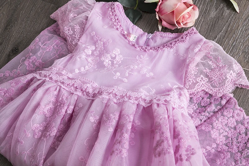 Flower Girls Dress for Wedding Party 2025 New Summer Casual Costumes for 3-8 Years Kids Embroidery Elegant Princess Dresses