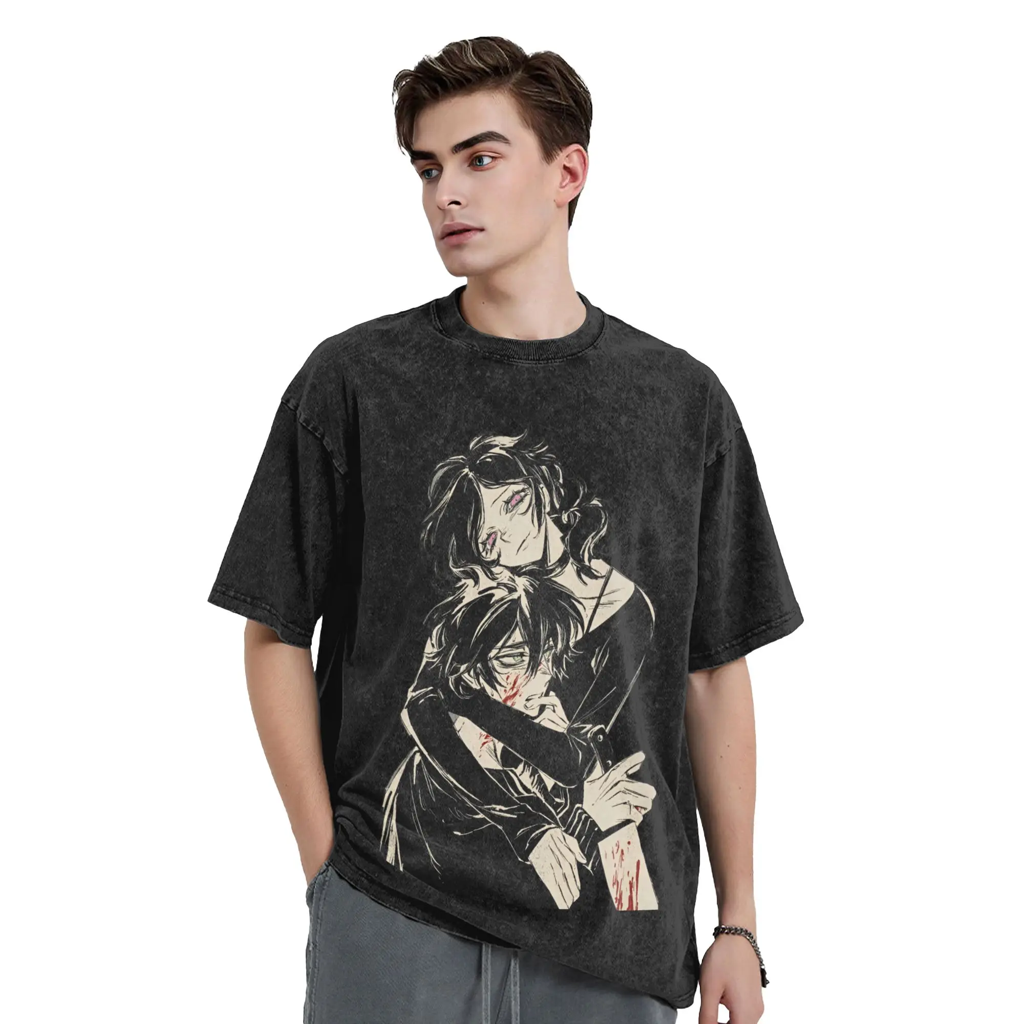 Herren-T-Shirt „The Coffin Of Andy And Leyley“, gewaschene T-Shirts, Hippie-Strand-T-Shirts, Vintage, lockere Freizeitkleidung, Geschenkidee – Detail 2