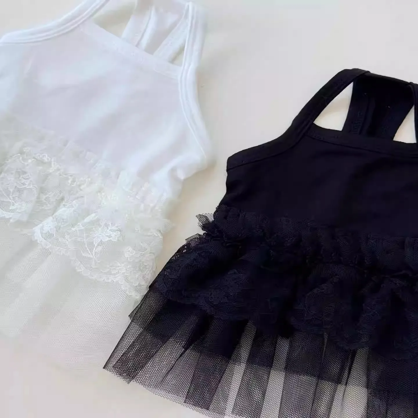 

Small Dog Thin Dress Pet Summer Halter Teddy Mesh Vest Bichon Frise Solid Colour Skirt Fashionable Dog Clothes