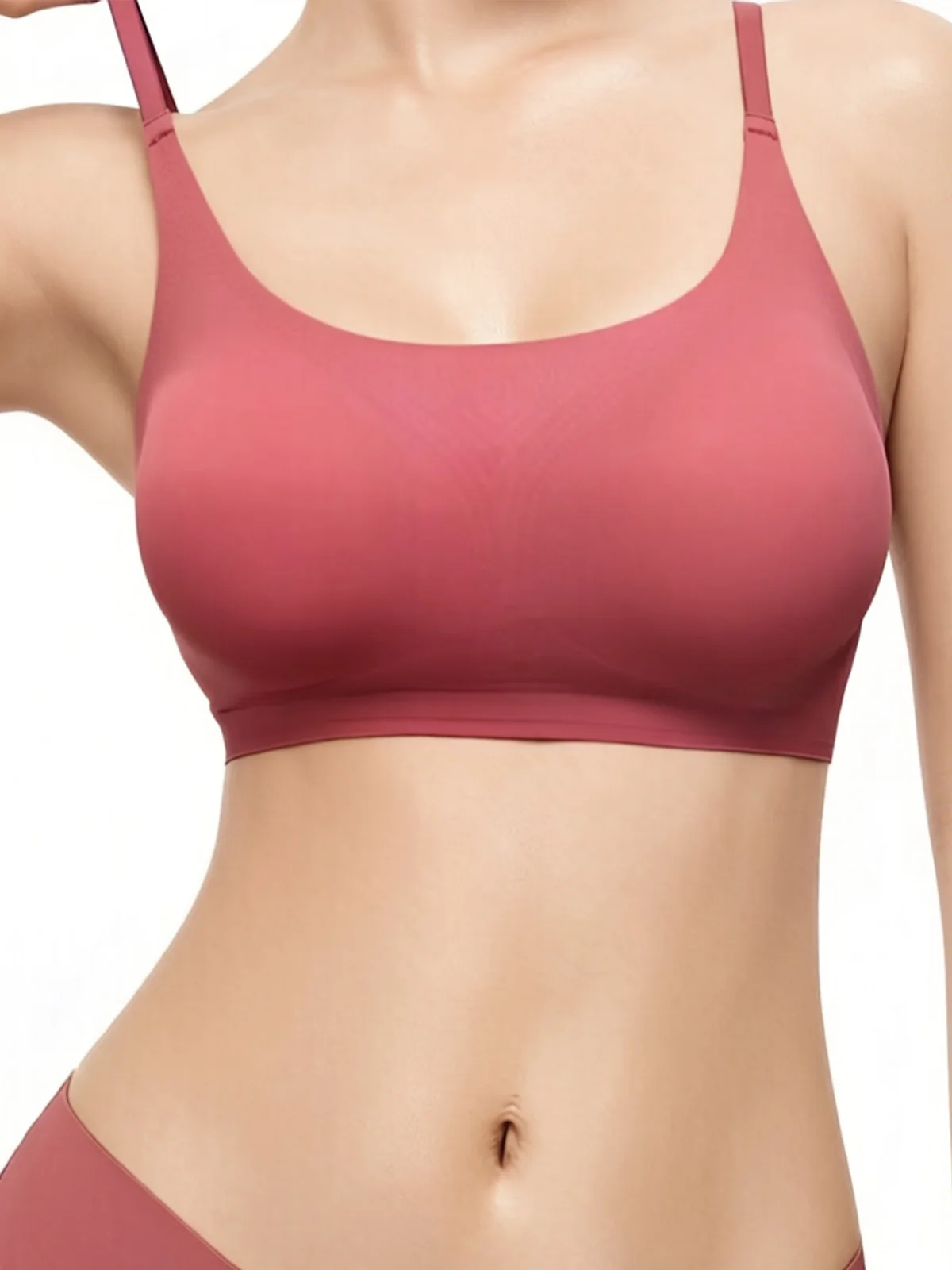 Ladies' Comfortable Seamless Full Package Single Piece Bra With Needle Eye Design, Sporty Style Women'S Underwear