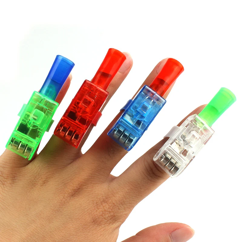 5/10Pcs Led Vinger Licht Gloeiende Kleurrijke Laser Emitting Licht Cartoon Finger Projectie Licht Ring Licht Kinderen Gloeiende speelgoed