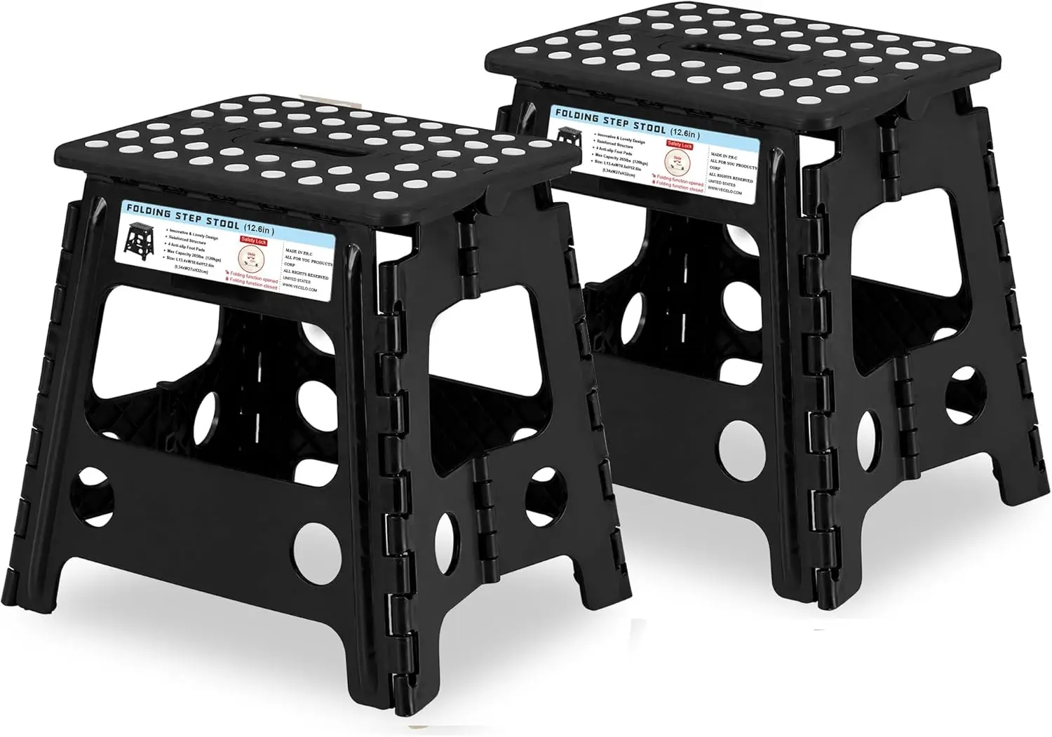 

Складной табурет-ступенька 13 дюймов, с нескользящей поверхностью, портативный, складной, с ручкой для переноски, усиленный, выдерживает вес ребенка