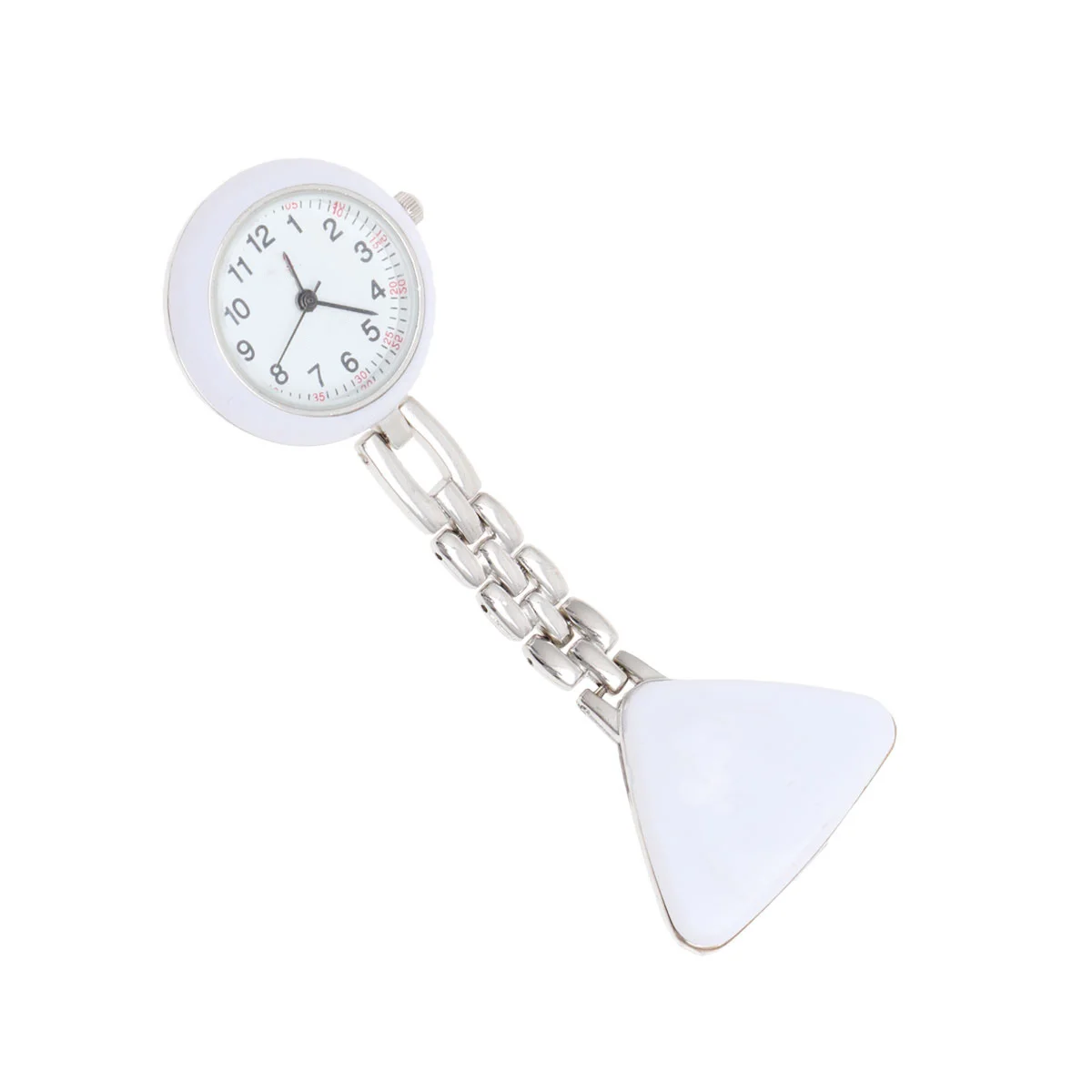 

1Pcs Nurse Watch White Triangle Medical Nurse Brooch Simple Style Hanging Pocket Watch for Hospital Nurses Doctors Medical Use