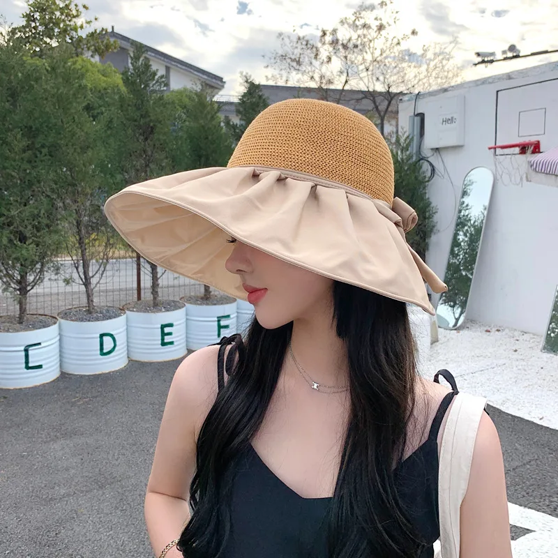 

Free Shipping 2023 New Fisherman's Hat Female Sun Hat Sunscreen Cap Big Eaves Sun Hat Show Face Small Summer Hat Hiking Cap