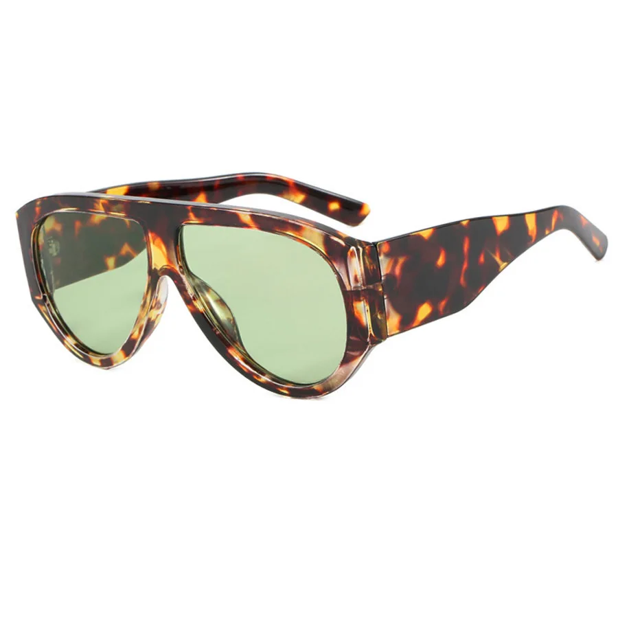 Vintage Oversized Wide Leg Sunglasses Men New Fashion Oval Hip Hop Sun Glasses Ladies Sexy Elegant Eyewear Leopard Print Shades
