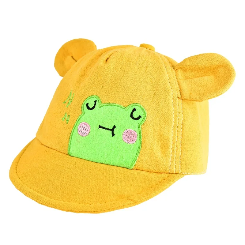 Cartoon Print Baby Baseball Cap Cute Cat Embroidery Infant Girl Boy Sun Hat Spring Summer Cotton Kids Visor Cap With Ears