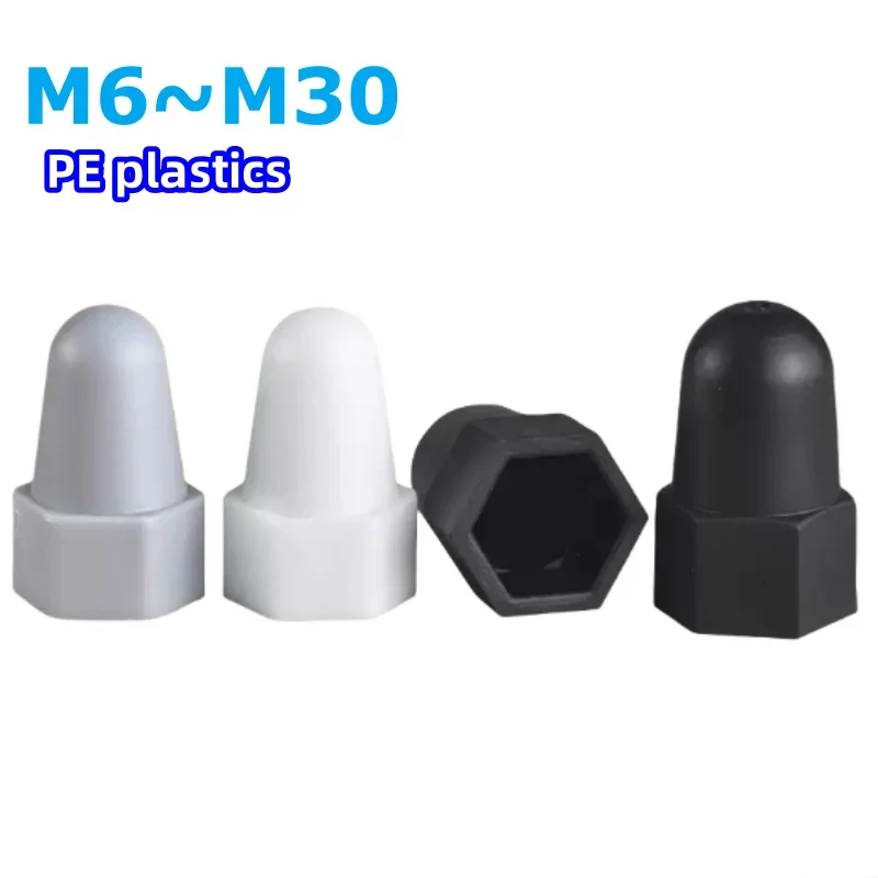 M6-M30 PE Plastic Hexagon Caps For Bolt Protect Nuts For Car Wheels Exterior Waterproof Dust proof Protective Decoration Nut Cap