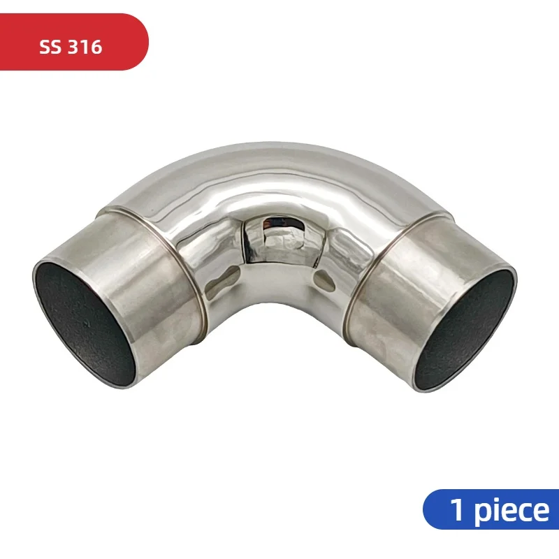 2 inches 50.8mm 90 degree flush joiner stair railing handrail balustrade round tube elbow 316 home decoration