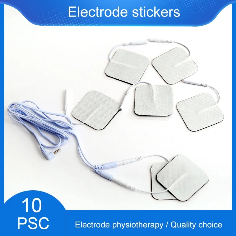 10pcs 5*5CM Non-woven Pin-type Electrode Patch Fabric Reusable Self Adhesive Tens Electrode Pads Massage Device with Tail Patch