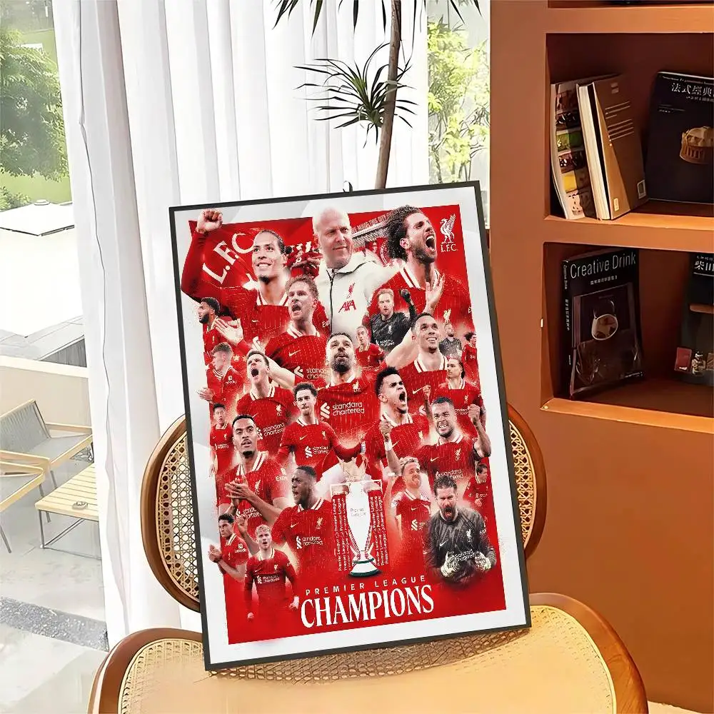 L-ليفربول P-Premier League Champions 2025 مطبوعات وملصقات ذات نوعية جيدة HD جودة ملصق جدار الفن اللوحة دراسة ديكور المنزل