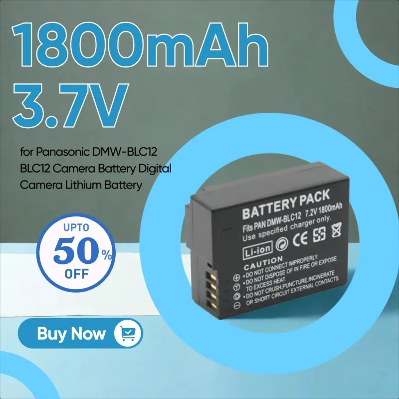 

1800mAh 3.7V for Panasonic DMW-BLC12 BLC12 Camera Battery Digital Camera Lithium Battery