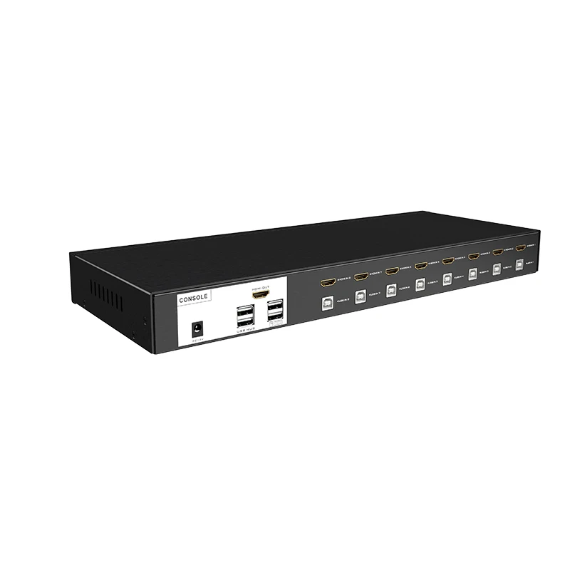8 Port KVM Switch Rackmount 4K 30Hz KVM Console 8x1 USB Switcher 8 in 1 Out + 8-Pack Cables