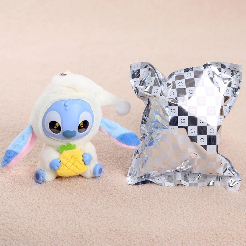 Kawaii Accessories Stitch Plush Toy Lilo&stitch Keychain Keyring Doll Eat Something Before Sleep Series Backpack Pendant Girl