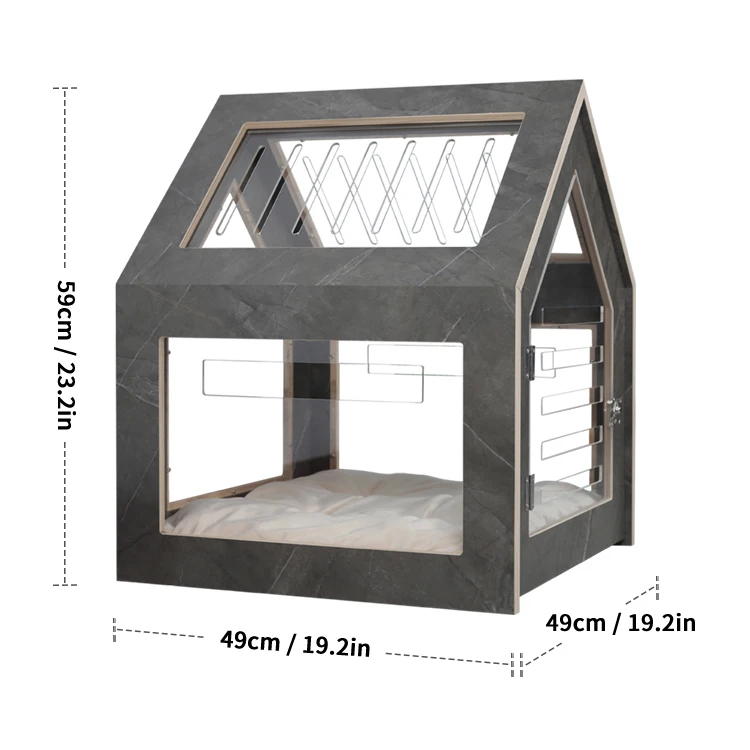 Modern Wood Dog Crate Dog Furniture Kennel Pet House Wood Animal Cage With Door Solid Wooden Pet Cage