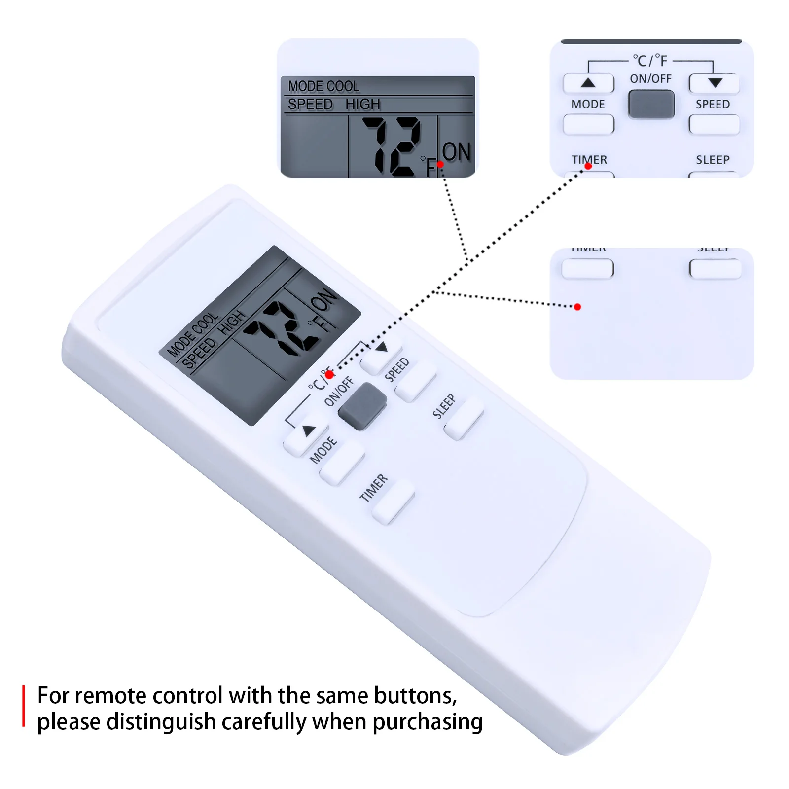 Novo controle remoto YK-H/522E para ar condicionado Honeywell HL Series HL10CESWK