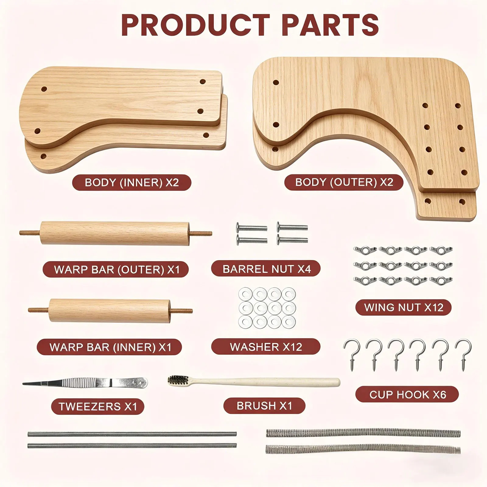 Adjustable Wooden Bead Loom Jewelry Weaving Frame Kit Hobby Tool for Bracelets Beads and Necklace Projects
