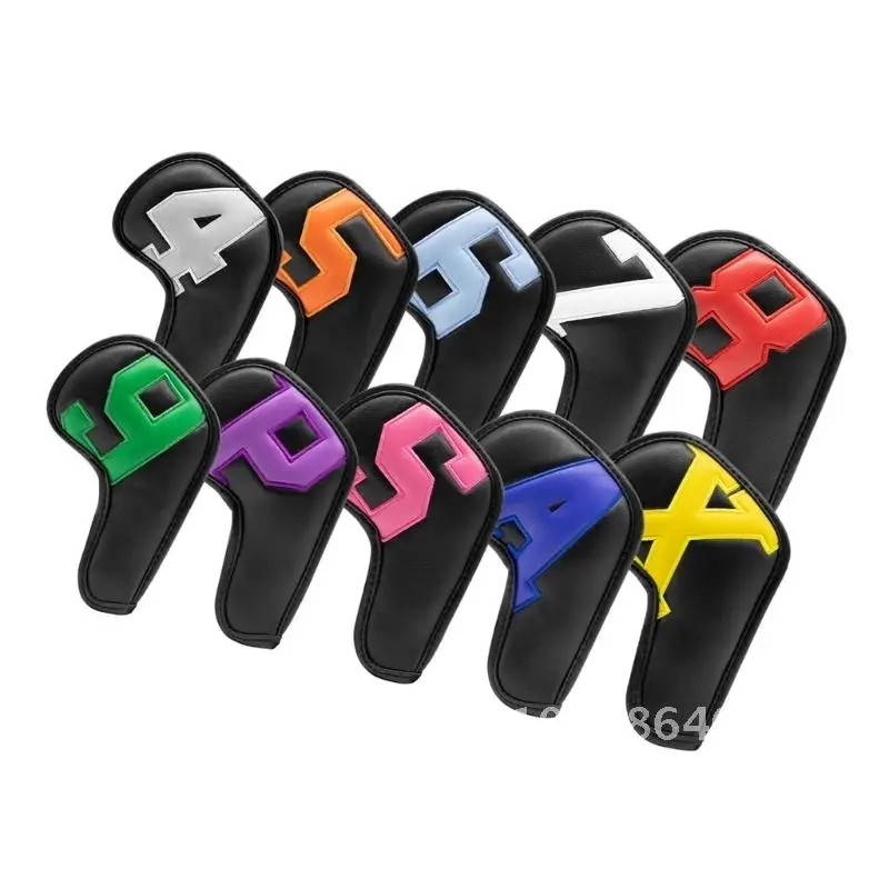 

10Pcs PU Leather Golf Cover Waterproof Headcover Cover Protective Club Iron Rod Cases Golf Durable