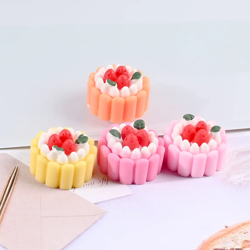 1pcs Simulation Small Cake Cream Mobile Phone Case Diy  Stationery Box Doll House Diy Cake Resin Handmade Accessories