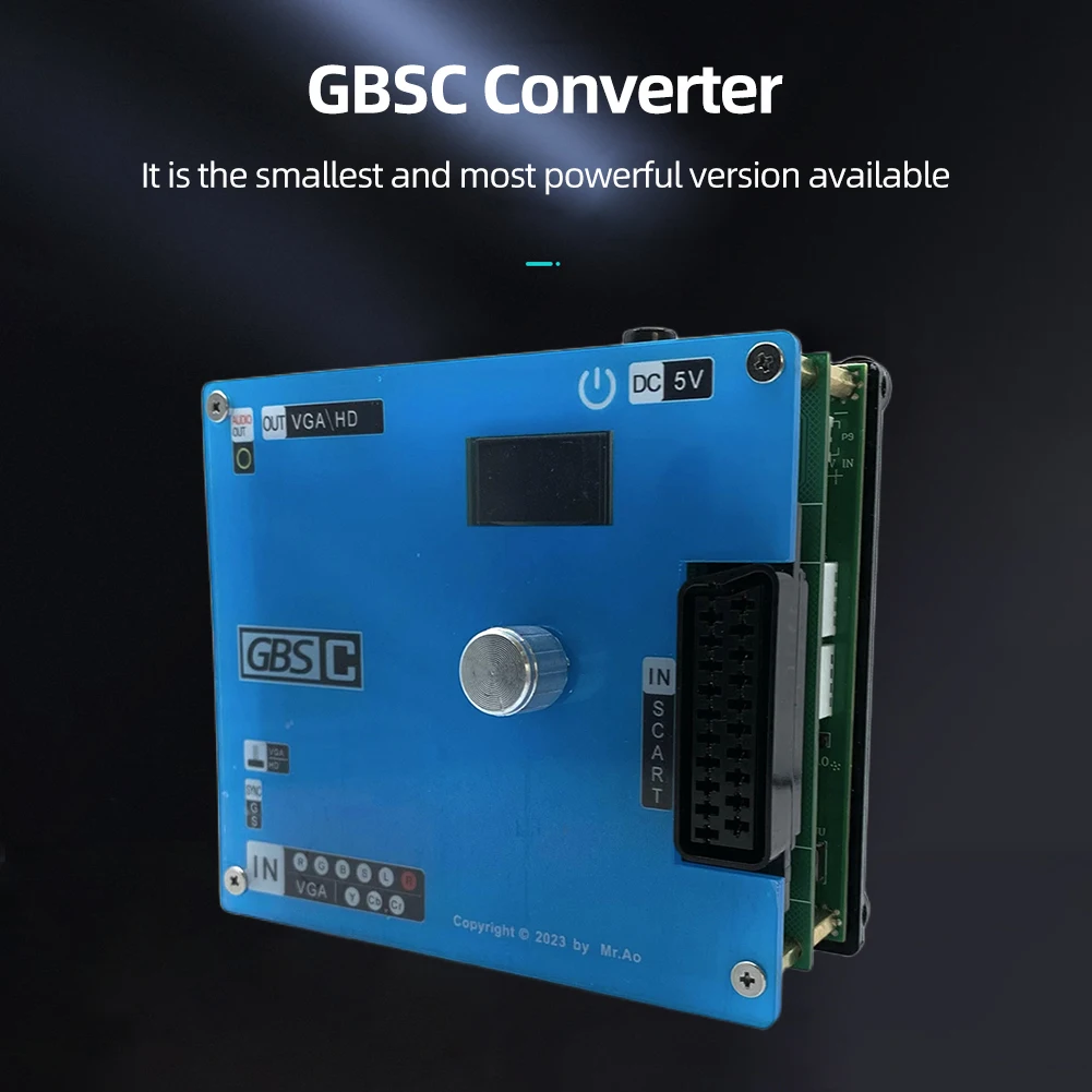 GBSC Converter LCD Screen Retro Video Game Signal Converter Supports 1080P HD Video Converter Adapter for PlayStation2 Console