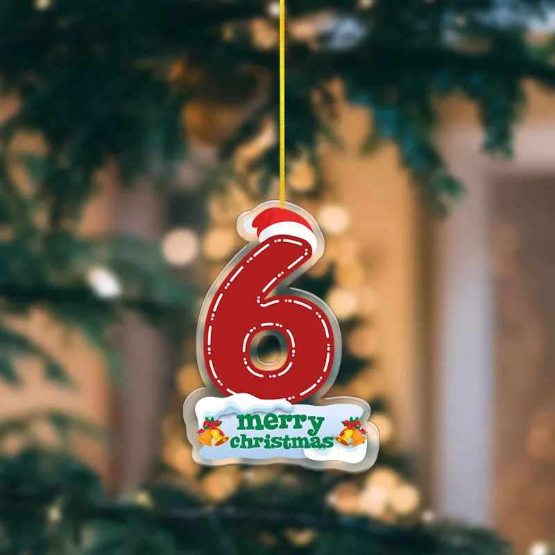 8 سنتيمتر عقدة معلقة مزدوجة الطبقات الاكريليك مجوهرات عيد الميلاد سلسلة الكرتون الإنجليزية رسائل ديكور المنزل الطرف هدايا العيد
