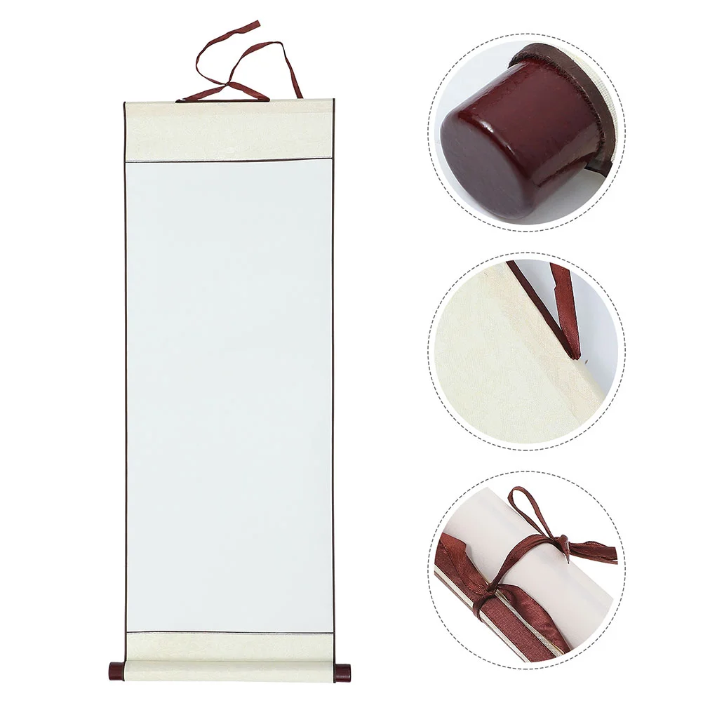 2 Pcs Reel Blank Painting Scroll Wall Chinese Calligraphy Drawing Paper Practicing Writing White Supply Office