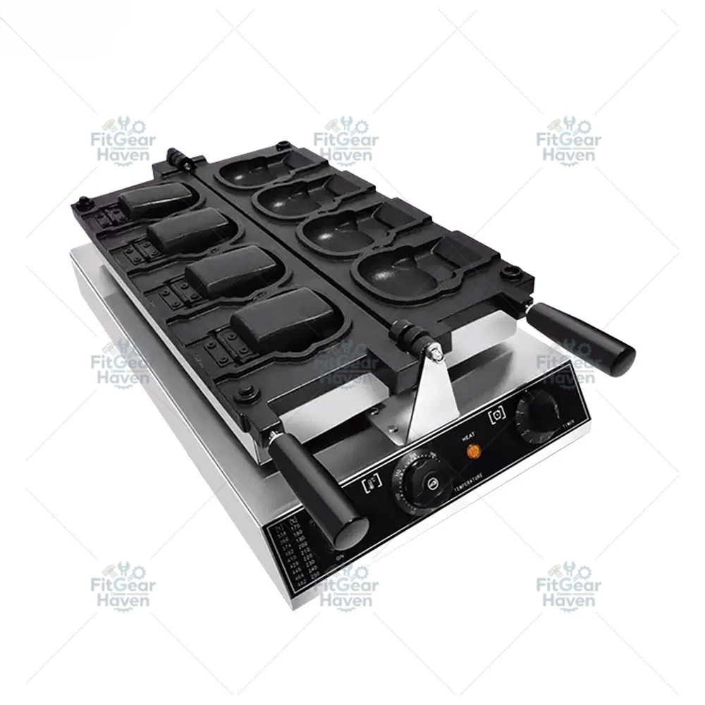 3000W Electric Open Mouth Cat Shaped Waffle Maker Commercial Ice Cream Machine