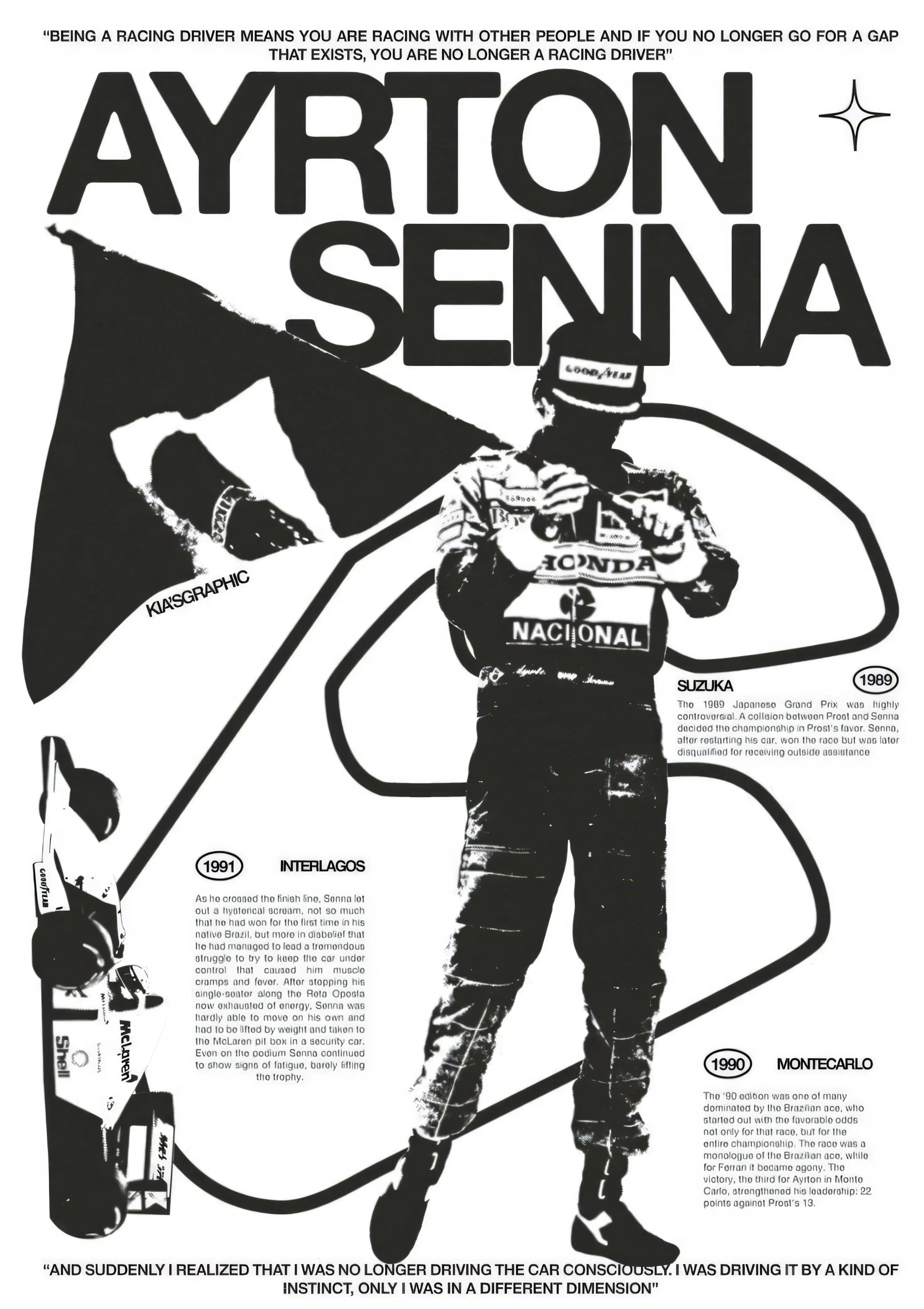 Ayrton Senna Metal Tin Sign Poster Vintage Racing Art Wall Decor Aluminum Plaque Gift