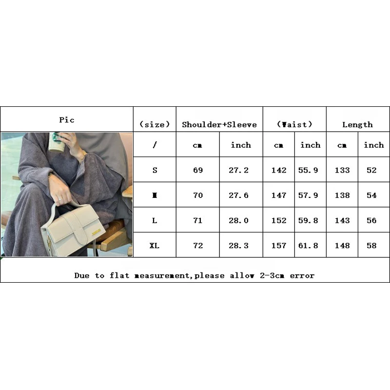 Closed Casual Abayas Corduroy Winter Abaya Eid 2024 Muslim Clothes Borkha For Muslim Women Moroccan Dresses Kaftan Caftan Femme