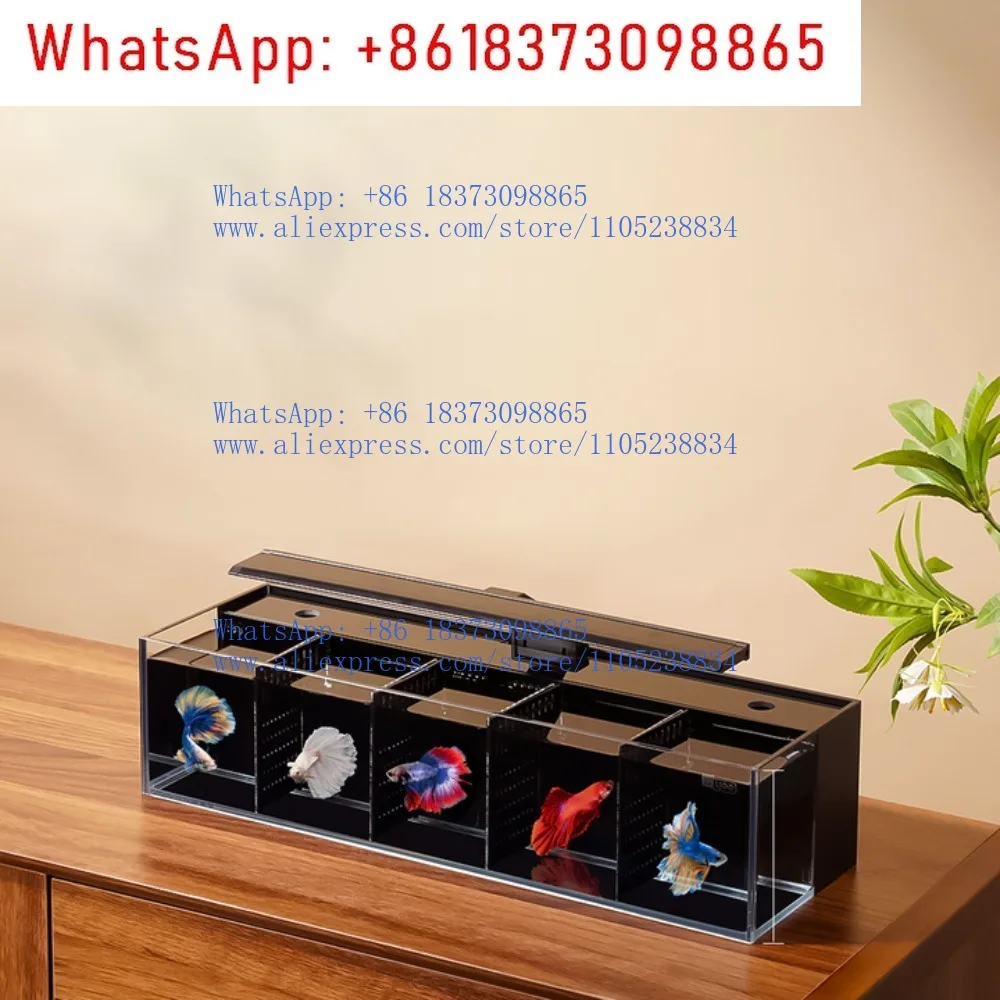 1pcs Multi-format modular partition aquarium system self-cleaning glass fish tank built-in filter small ecological water change