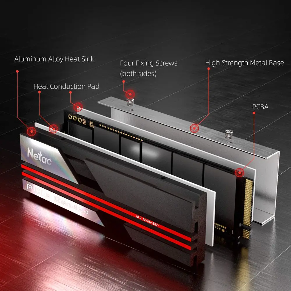Netac M2 SSD 1TB 2TB 4tb pcie4 hard Drive ssd NVMe M.2 pcie 2280 DRAM Cache Internal Hard Disk for PS5 Desktop