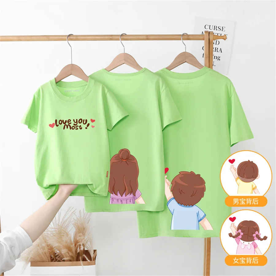 Family Look Mommy and Me Clothes Matching Summer  Family Clothing Mother Daughter Son Father Kids T-shirt