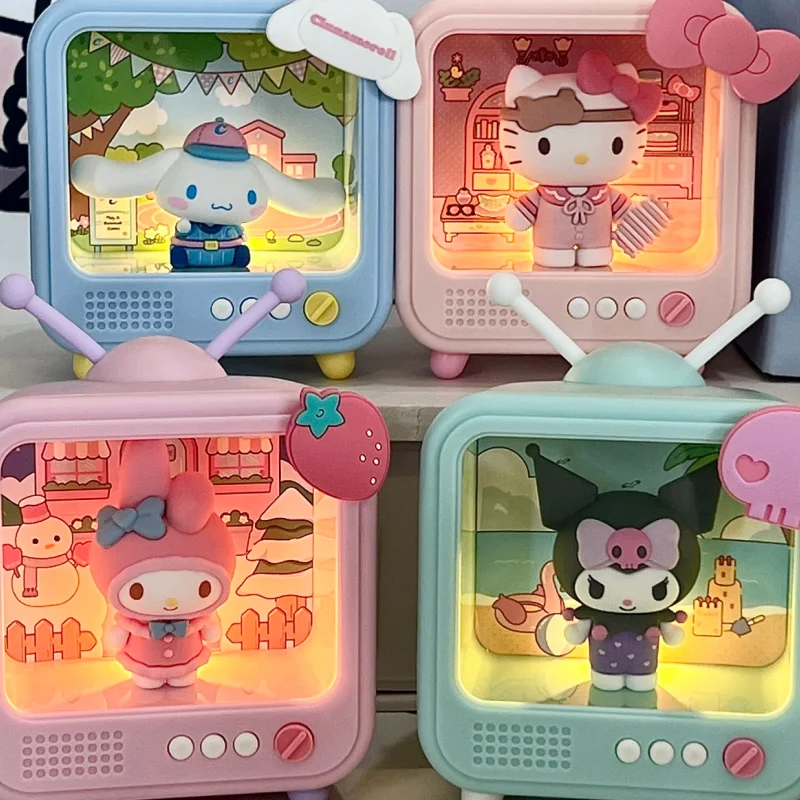 Sanrio Tv Channel Series Kuromi Hellokitty Melody Cinnamoroll Luminous Decoration Goodnight Sports Entertainment Channel Gift