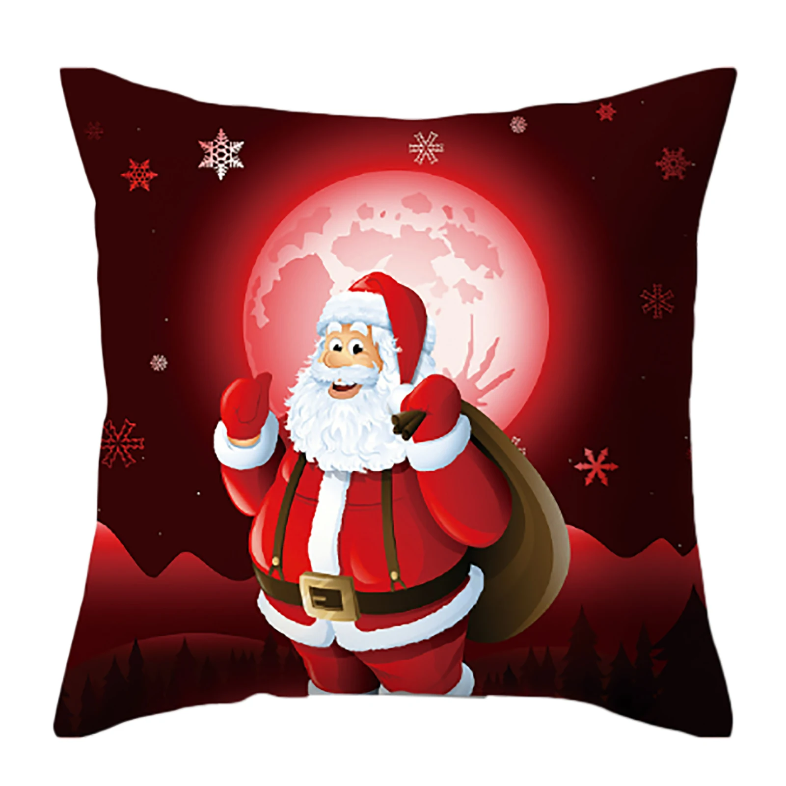 

Christmas Santa Pillow Covers Holiday Decor Throw Pillow Case Soft Decorative 17.72in Peach Skin Easy To Clean Red for Bedroom