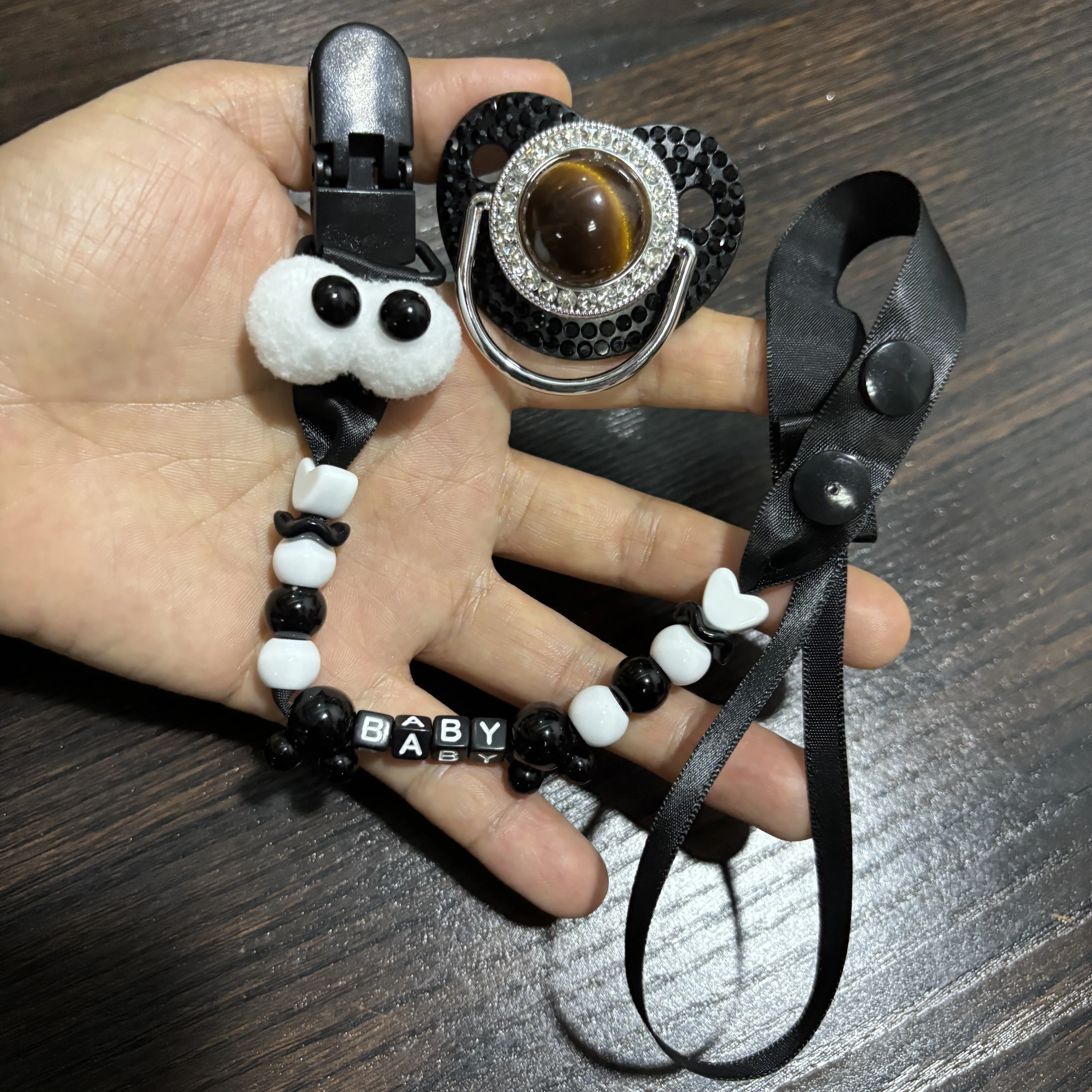 DIY Custom Letter Pacifier Clip Chain BPA Free Teething Nipple For 0-18M Newborn Cute Anti Lost Soother Holder Baby Teething