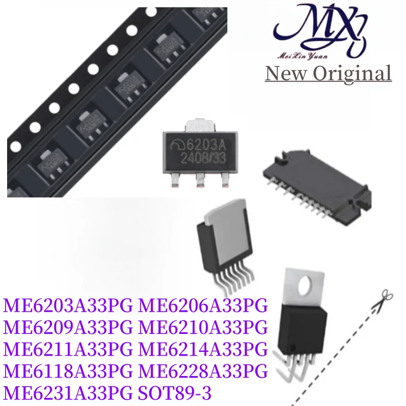 MXY 50 pezzi ME6203A33PG ME6206A33PG ME6209A33PG ME6210A33PG ME6211A33PG ME6214A33PG ME6118A33PG ME6228A33PG ME6231A33PG SOT-89-3