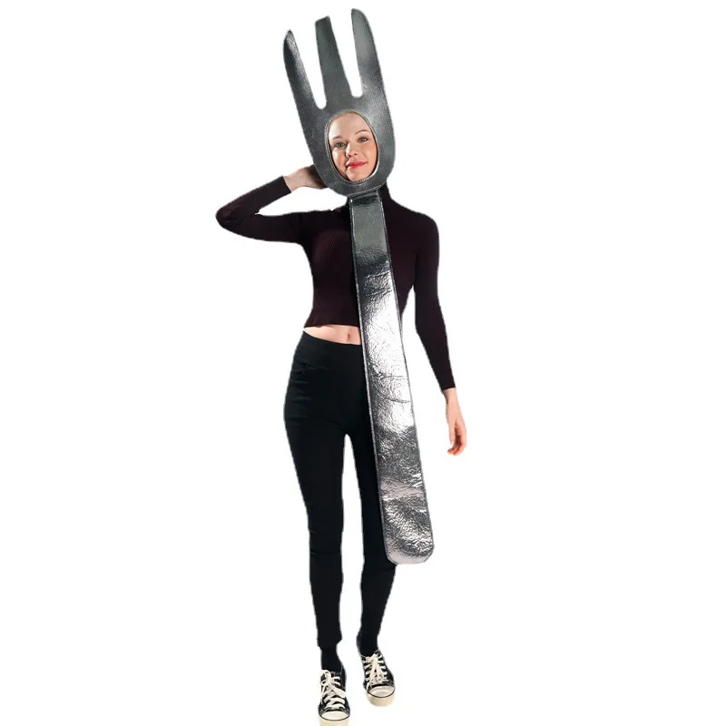 Cosplay Halloween Bühnenauftritt Outfit Lustige Requisiten Suppenlöffel Gabel Ethnisches Kostüm Damen Spezial Herbst 2025