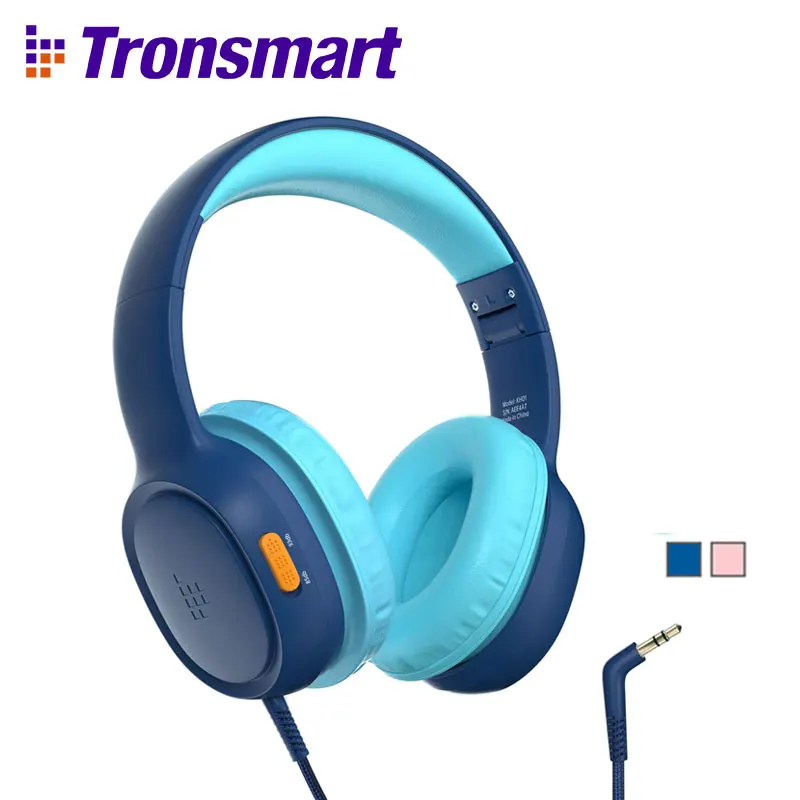 Tronsmart Headphones, KH01 Wired Kids Headset with 8000-Twist Sturdy, Soft Cushion Comfort, Foldable Portable, Safe Volume Control, 3.5mm Jack Universal for School/Home/Travel