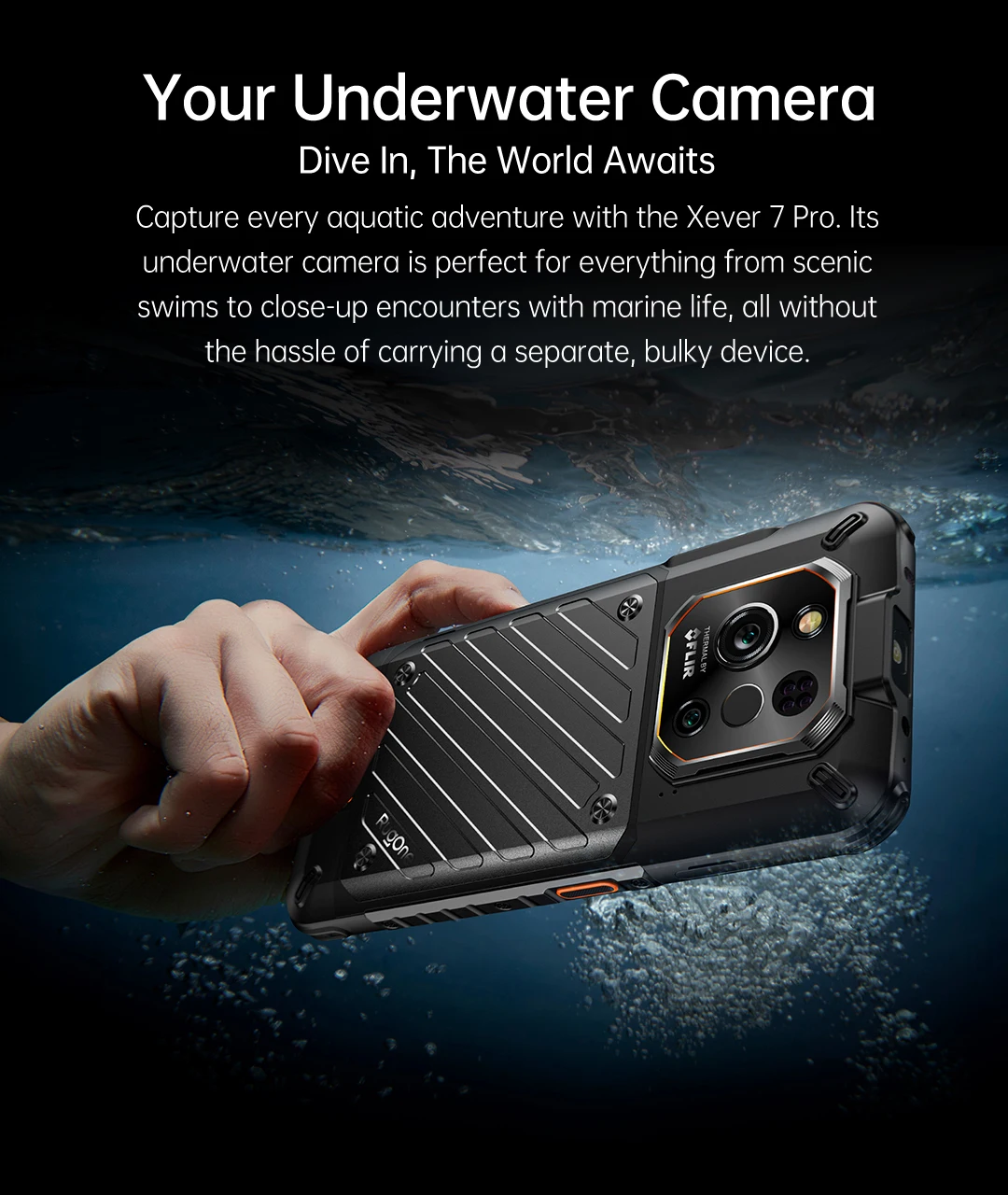 Ulefone RugOne Xever 7 Pro 5G Rugged Phone Thermal Imaging Android 15 Smartphone 512GB ROM 12GB RAM 120Hz AMOLED NFC 5500mAh
