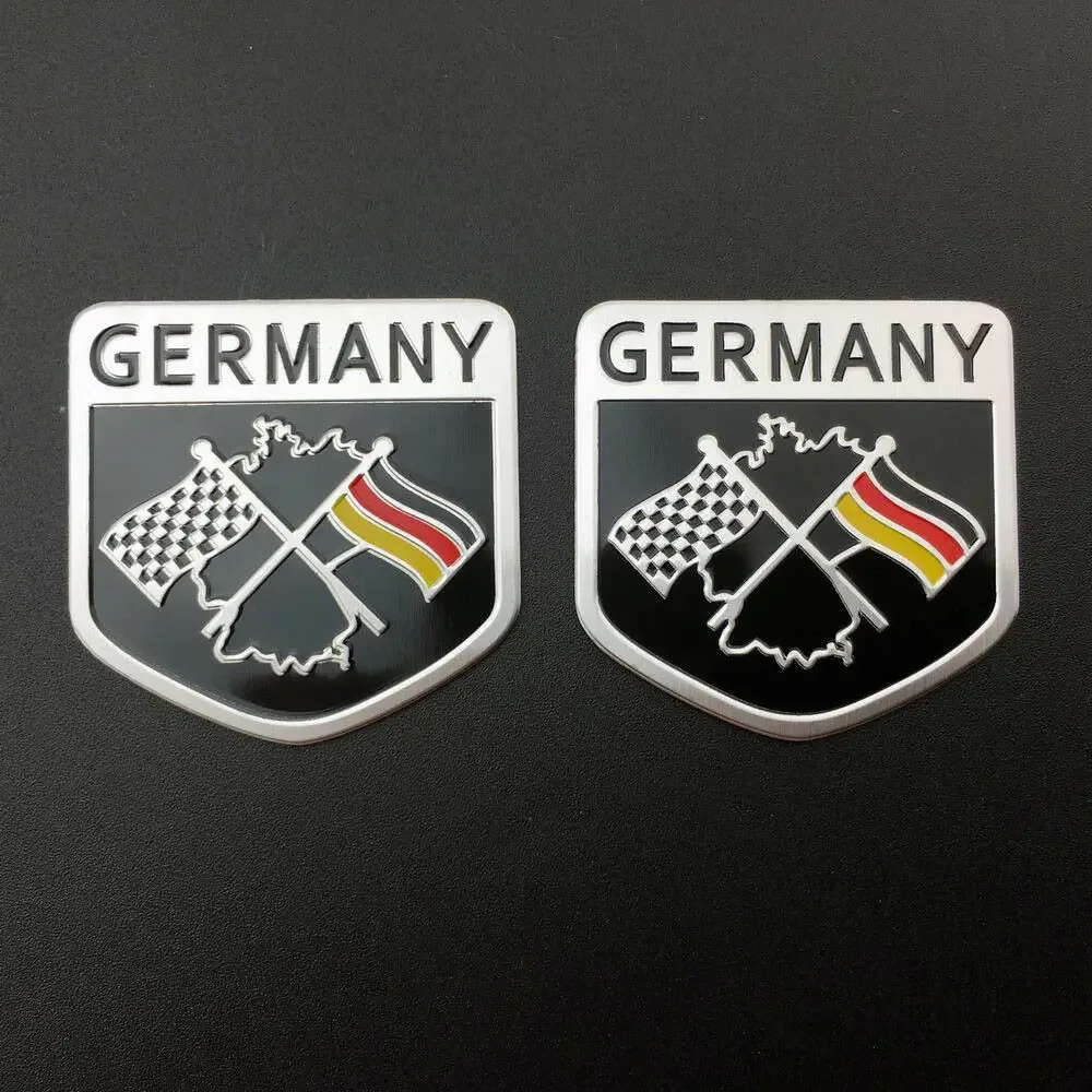 

2pcs Germany Flag Auto Trunk Side Tailgate Aluminum Emblem Badge Decals Stickers