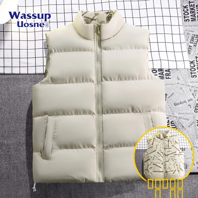 

ex Thiened down Cotton Vest Double-Sided Wear Sports Warm Winter Jaet Svel Hooded Zipper Closure Faionable Ur...