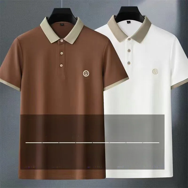 

Новая летняя модная корейская мужская рубашка с коротким рукавом, отложным воротником, дышащая, легкая, мужская футболка