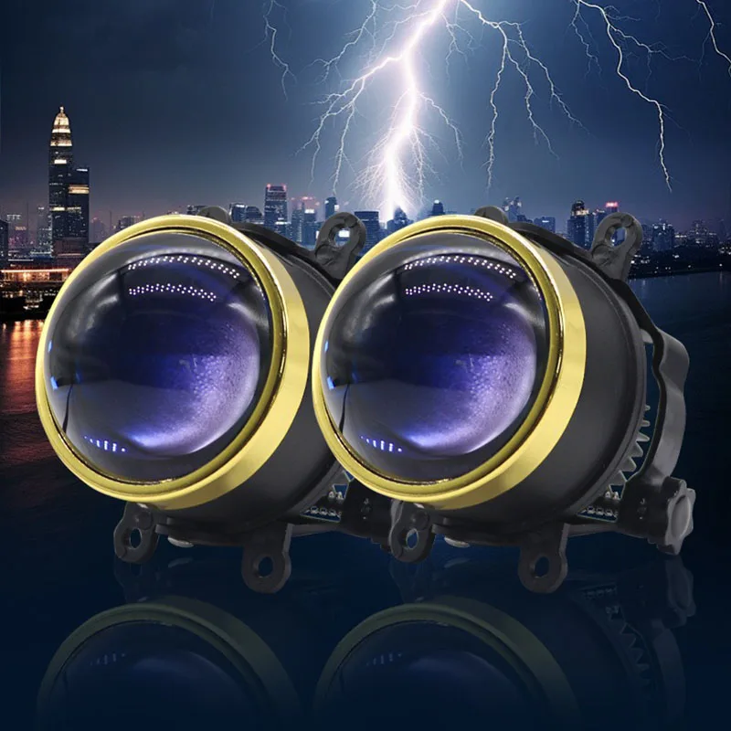 

Hi lo beam 3 inch bi led fog light lens RGB demon eye 12V 45W 3000K 4300K 6000K car lamp retrofit