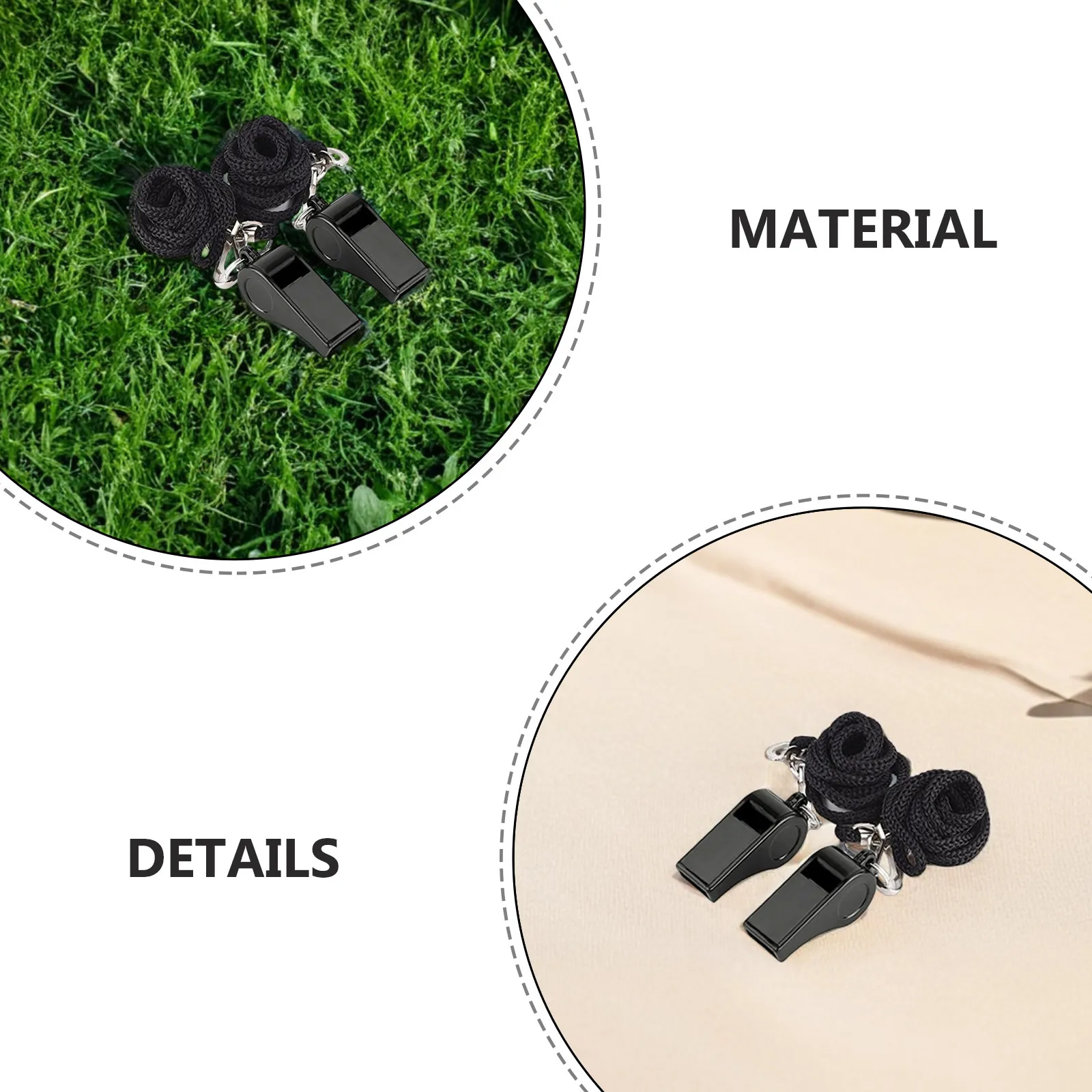 8pcs Black Metal Whistle Loud Sound Emergency Survival Safety Supplies Lanyard Outdoor Sports Pet Training view 2