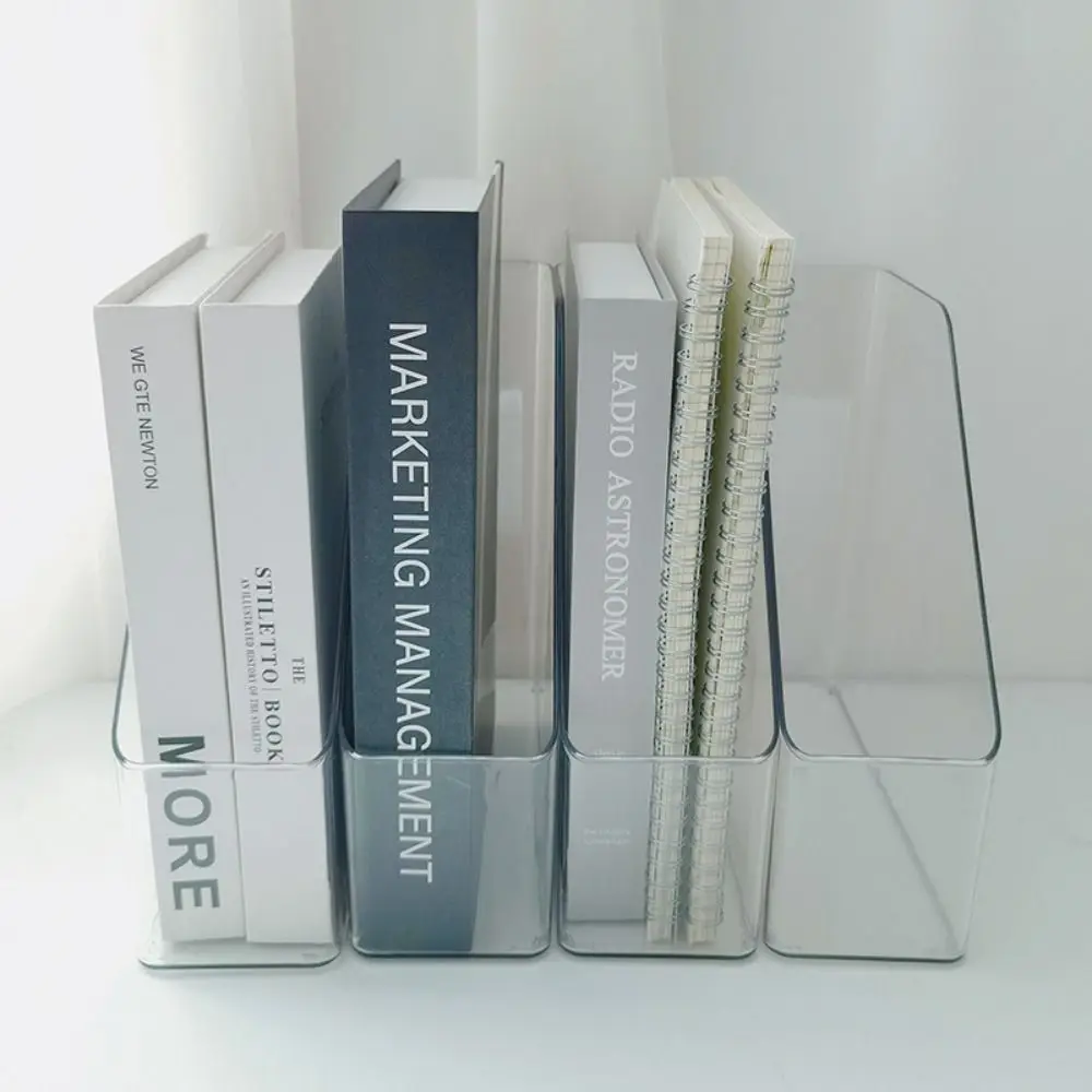 

Desk Folder Holder Transparent PET Vertical File Folder Storage Bin Paper Tray Organizer Book Magazines Holder for Home Office